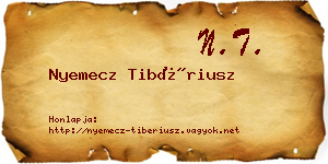 Nyemecz Tibériusz névjegykártya